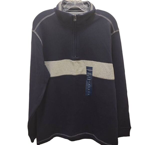 Consensus Men's Navy Seal Color Game Day Fleece Quarter Zip Sweatshirt Medium NW - Picture 2 of 12